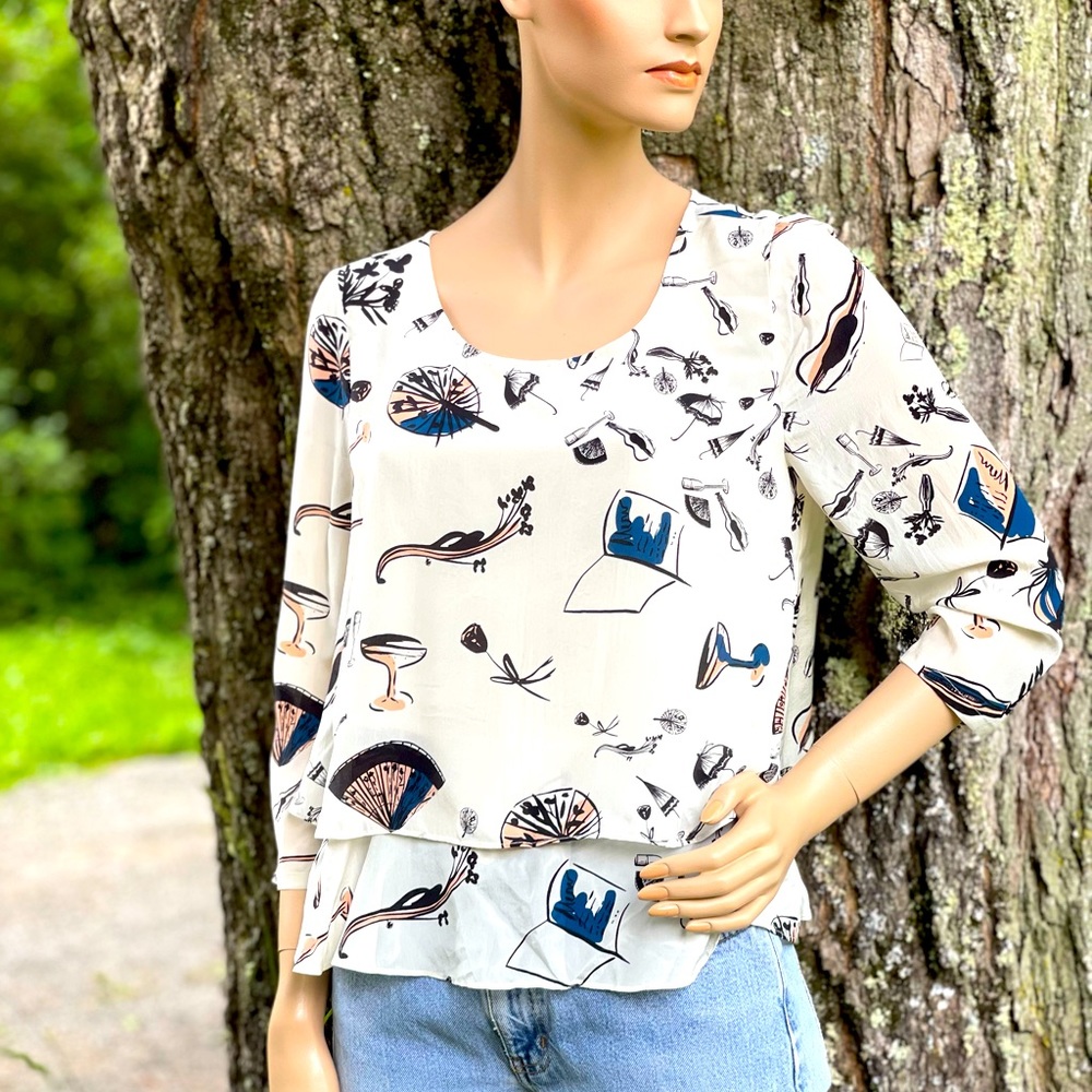 NWT Ivory Silk Maeve Blouse, Size 8